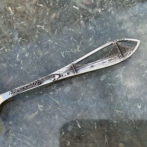Sterling Silver Souvenir Spoon San Francisco Golden Gate Bridge Vintage
